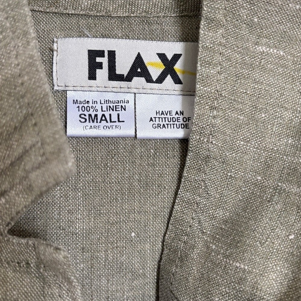 Flax Olive-Green Linen Tunic with Buttons - Picture 2 of 7